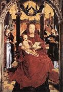 Hans Memling Virgin and Child Enthroned with two Musical Angels oil painting on canvas